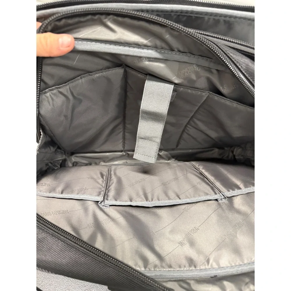 Kenneth Cole Reaction R-Tech Black Laptop Briefcase Messenger Bag Tablet Pocket